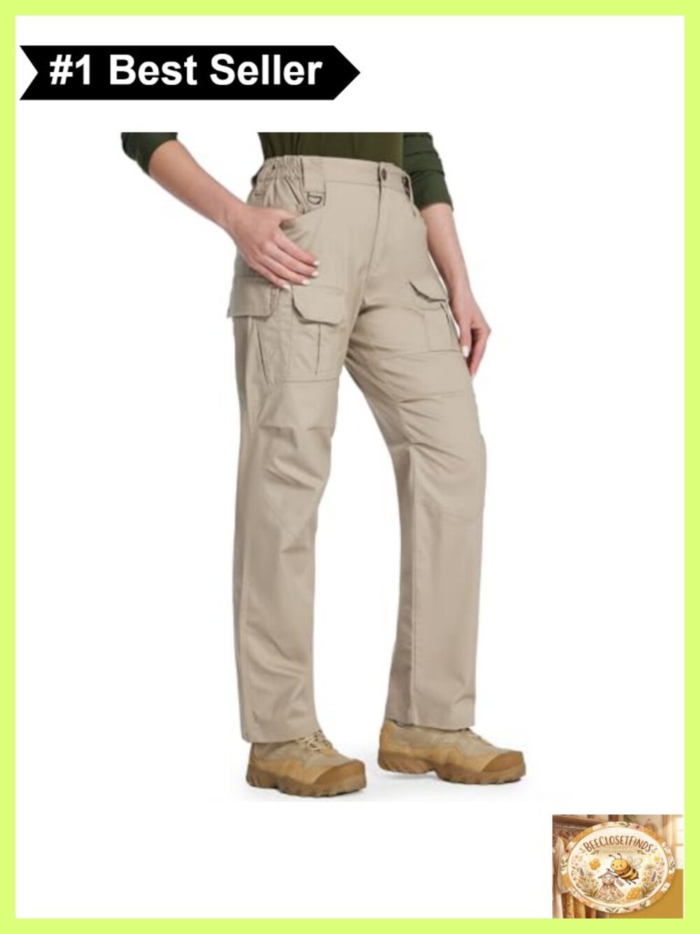 Women's Stretch Ripstop Cargo Tactical Work Pants Water Resistant Hiking